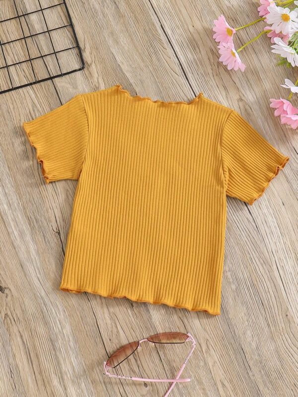 Camiseta para niña joven de unicolor con diseño simple - Imagen 3