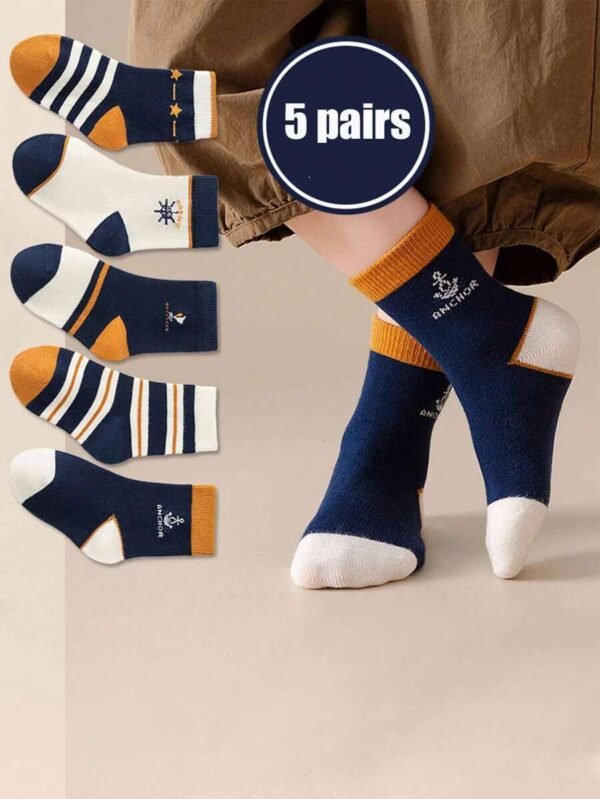 5 Pares De Calcetines Para Niños, Calcetines Para Niños, Calcetines A Media Pantorrilla