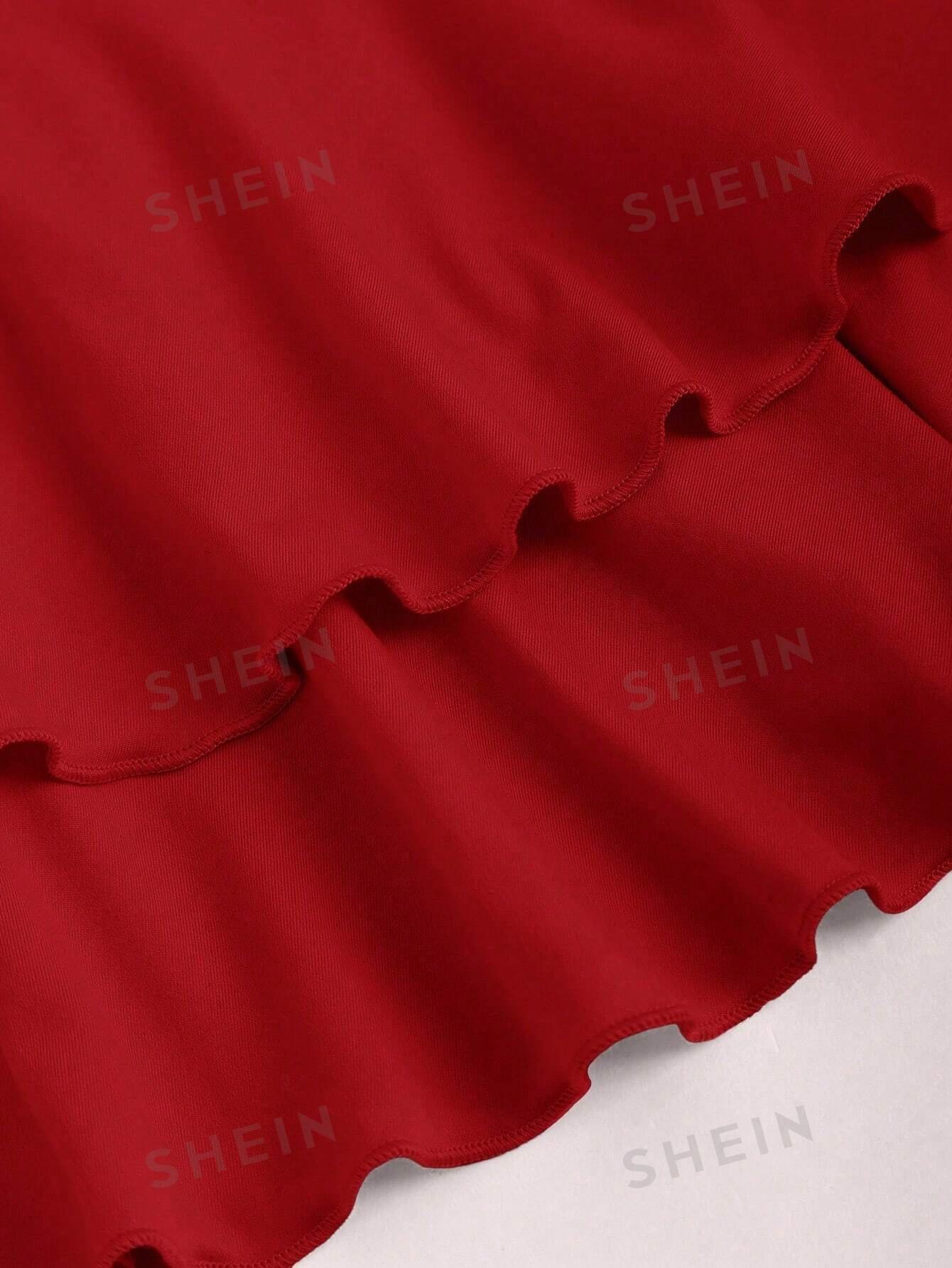 Vestido de verano para mujer de unicolor con pliegues y sin tirantes - Imagen 3