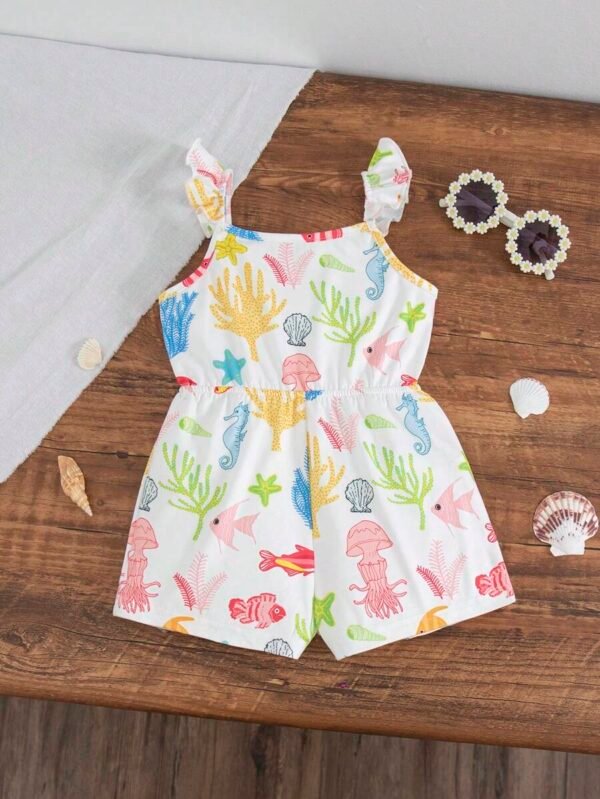Enterizo casual de verano para bebé niña tejido con Spandex