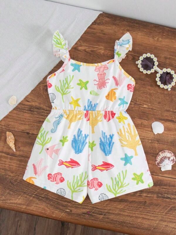 Enterizo casual de verano para bebé niña tejido con Spandex - Imagen 2
