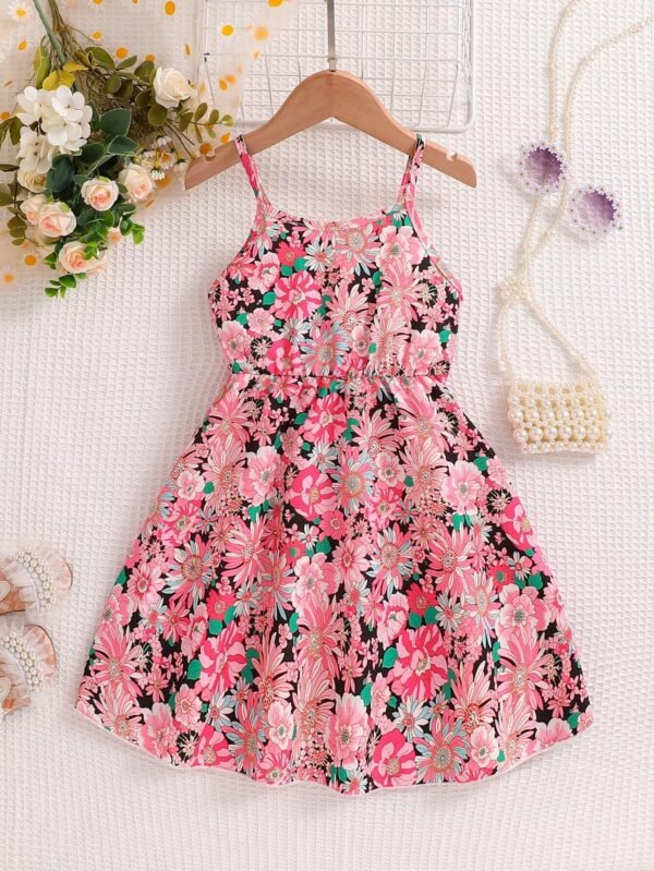 Vestido camisero con estampado floral para niñas