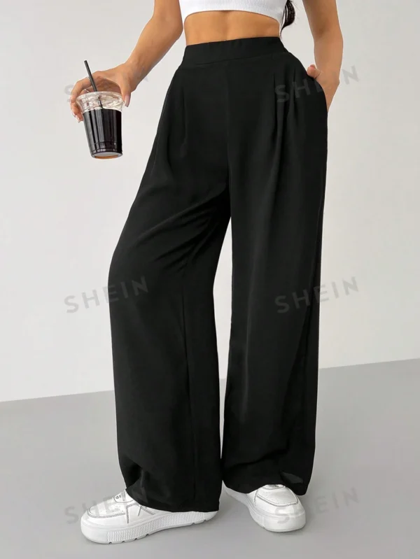 Pantalones básicos de diario de unicolor simples para mujer