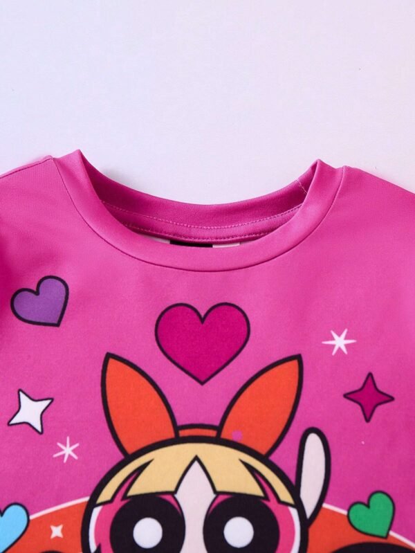 Conjunto de camiseta de manga larga con estampado de dibujos animados - Imagen 2