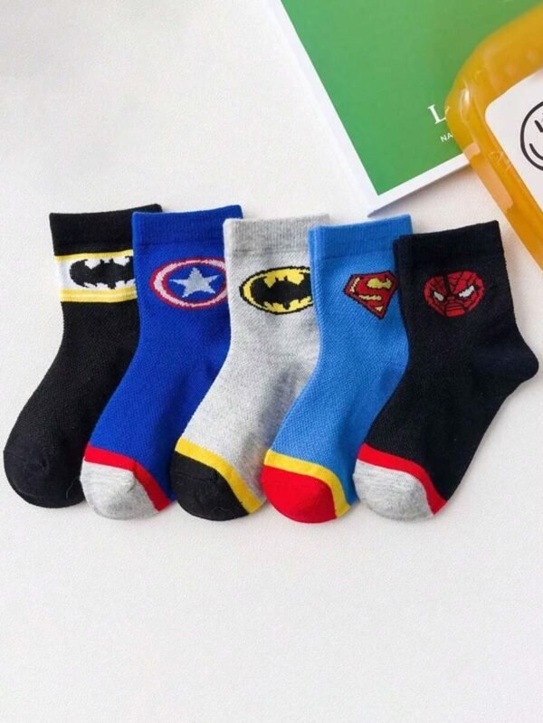 5 pares de calcetines de media caña con diseño de Spider-Man