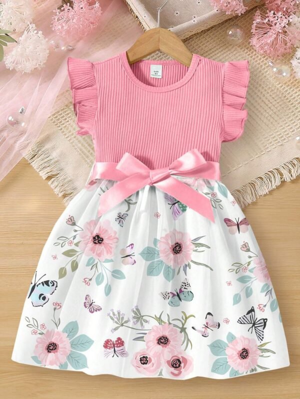 Vestido de verano para niña con estampados florales