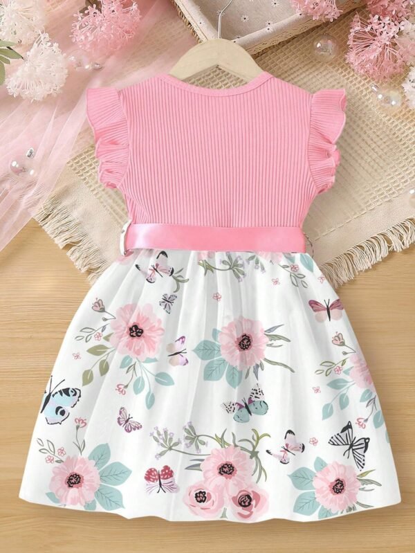 Vestido de verano para niña con estampados florales - Imagen 3