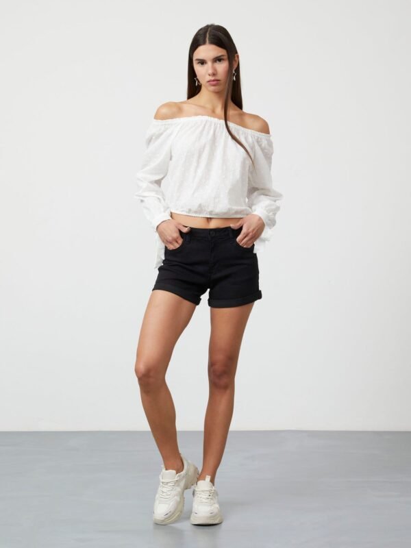 Short de Mezclilla Mom Slim Negro