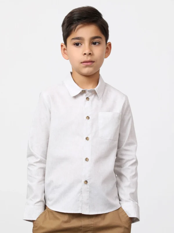Camisa Manga Larga Hueso