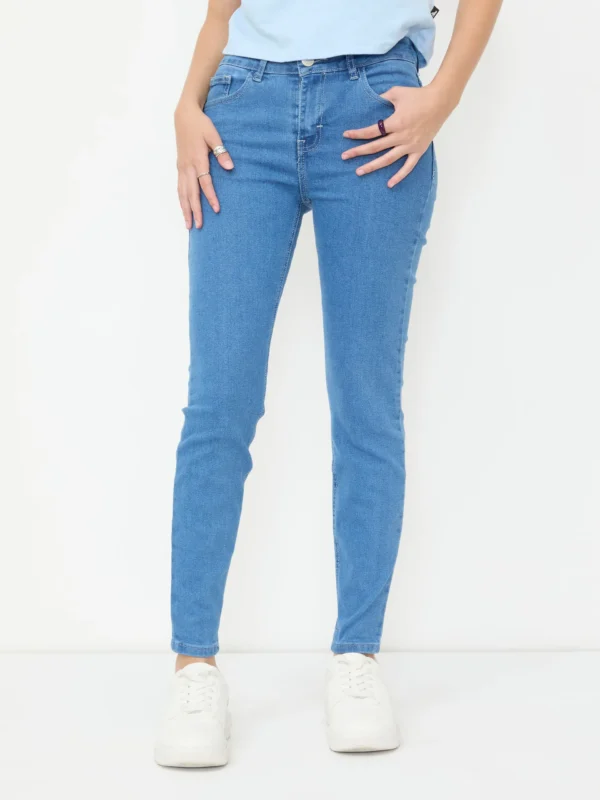 Jeans Skinny Tiro Regular Azul