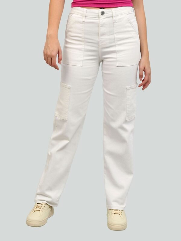 Jeans Recto Cargo Blanco