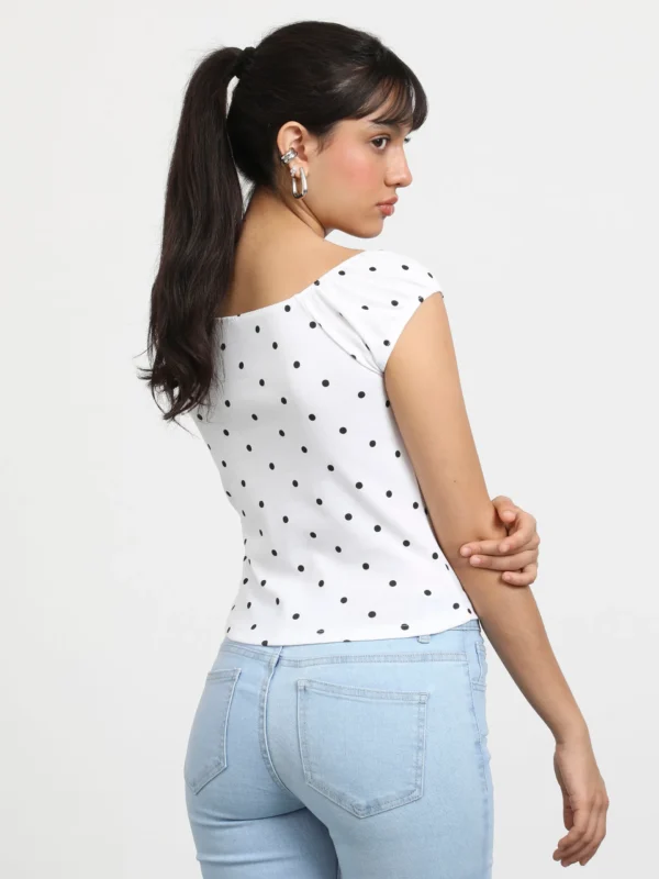 Playera Estampada Manga Corta Off Shoulder - Imagen 2