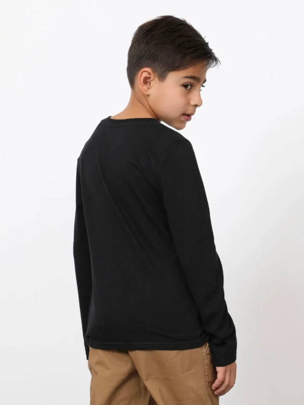 Playera Manga Larga Estampada Negra - Imagen 2
