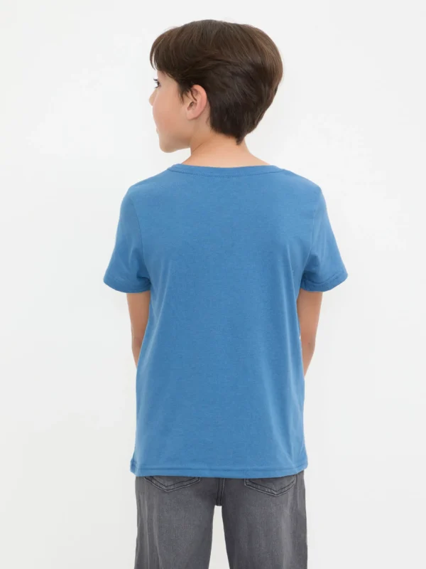 Playera Manga Corta Estampada Azul - Imagen 2