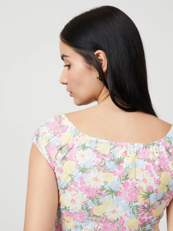 Playera Estampada Manga Corta Off Shoulder - Imagen 2