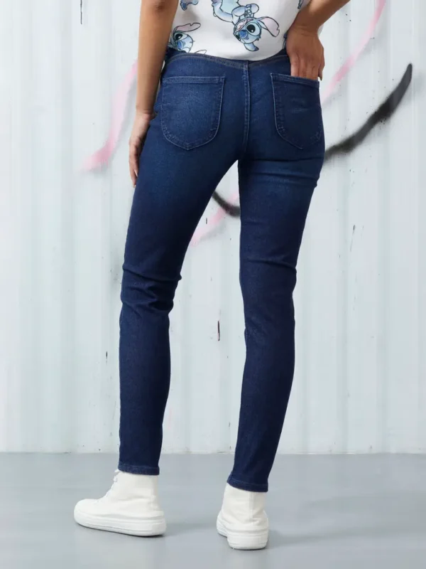 Jeans Skinny Push Up Azul Oscuro - Imagen 2