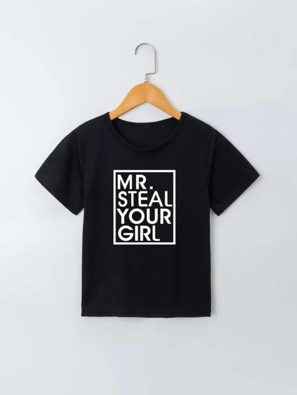 Camiseta Gráfica Con Eslogan Para Niños Jóvenes