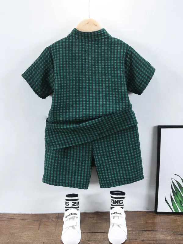 Camisa De Botones Estilo Gingham Y Pantalones Cortos - Imagen 2