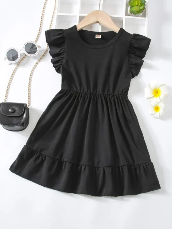 Vestido casual sin mangas con unicolor para niñas