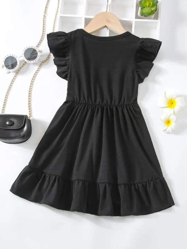 Vestido casual sin mangas con unicolor para niñas - Imagen 3