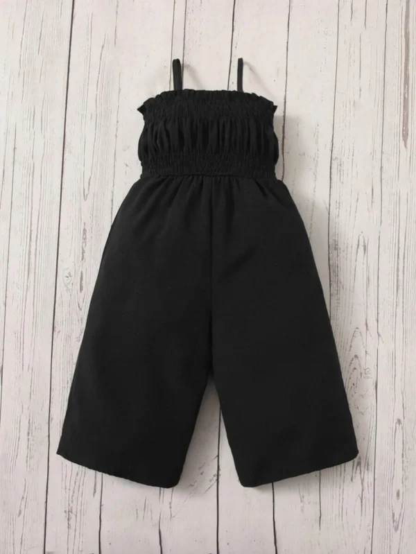 Mono de tirantes con fruncido ribete para niña bebé - Imagen 3