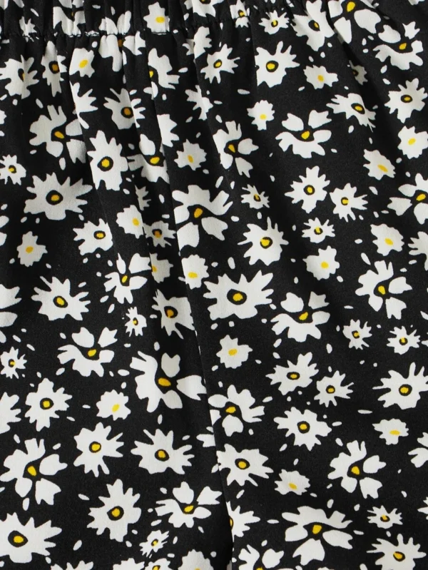 Camiseta Y Pantalones Cortos Impresos Con Flores Para Niña - Imagen 2