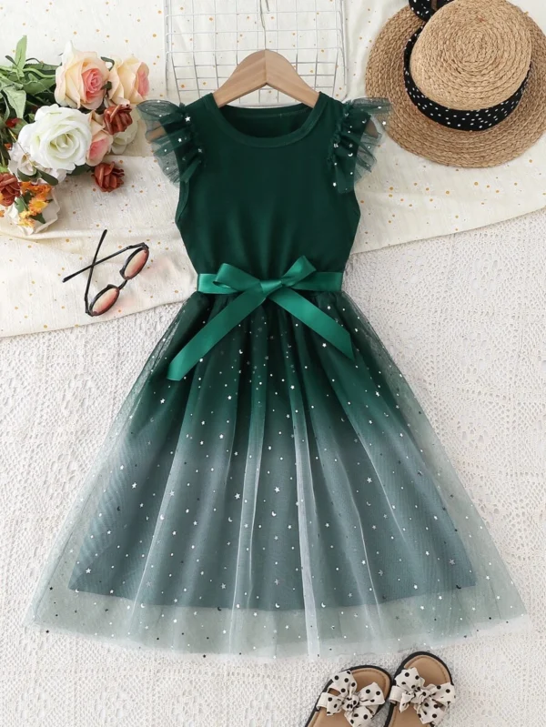 Vestido Para Adolescentes Con Parches De Estrellas Y Lunas
