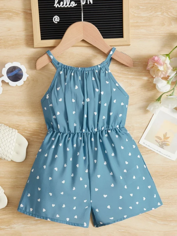 Mono de tirantes con estampado de corazón