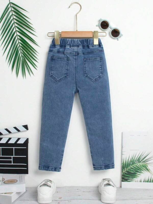 Jeans holgados con bolsillos y cintura elástica para niño - Imagen 3