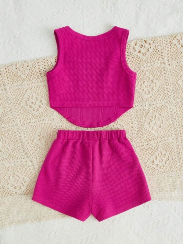 Camiseta De Tirantes Y Shorts Con Parche Para Niña - Imagen 3