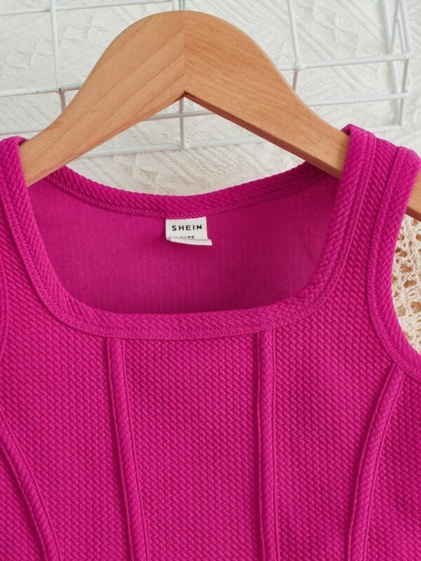 Camiseta De Tirantes Y Shorts Con Parche Para Niña - Imagen 2