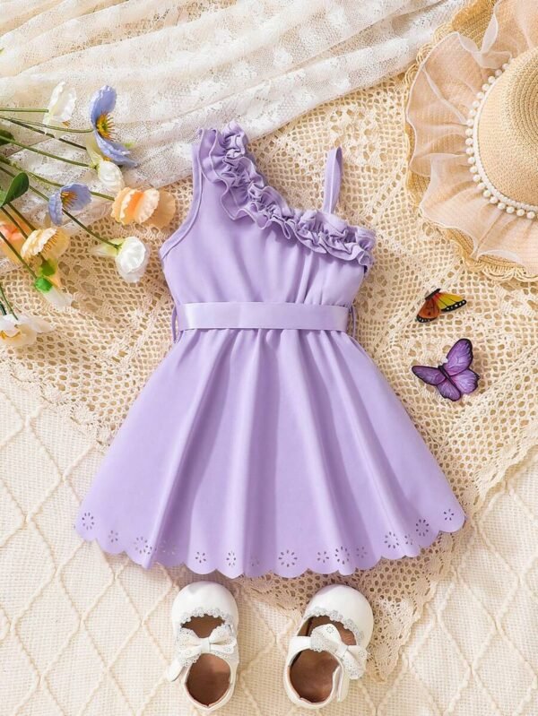 Vestido asimétrico elegante y lindo para bebé niña - Imagen 3