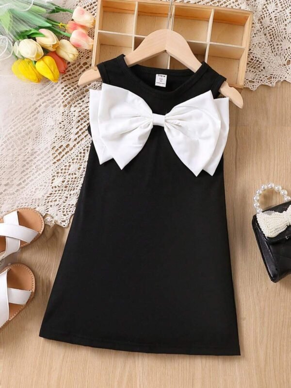 Vestido De Tirantes Para Niña Con Lazo En La Parte Delantera