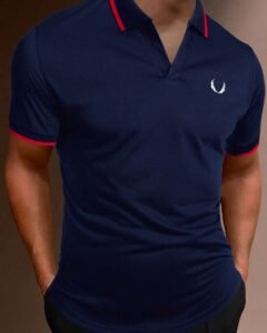 Camisa polo con estampado de cornamenta ribete en contraste