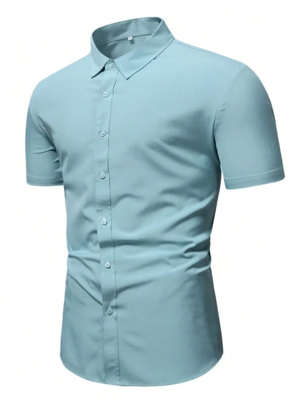 Hombres Camisa unicolor con botón