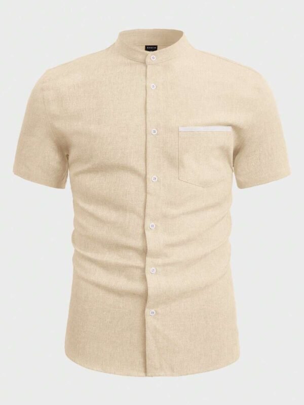 Camisa de cuello alto con parche de bolsillo - Imagen 3