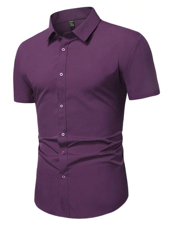 Hombres Camisa unicolor con botón