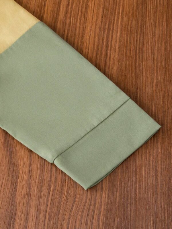 Camisa de color combinado con bolsillo con solapa sin camiseta - Imagen 3