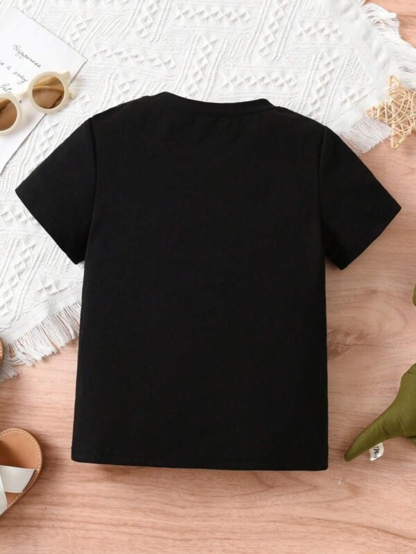 Camiseta de manga corta ligera y casual con estampado de letras - Imagen 2