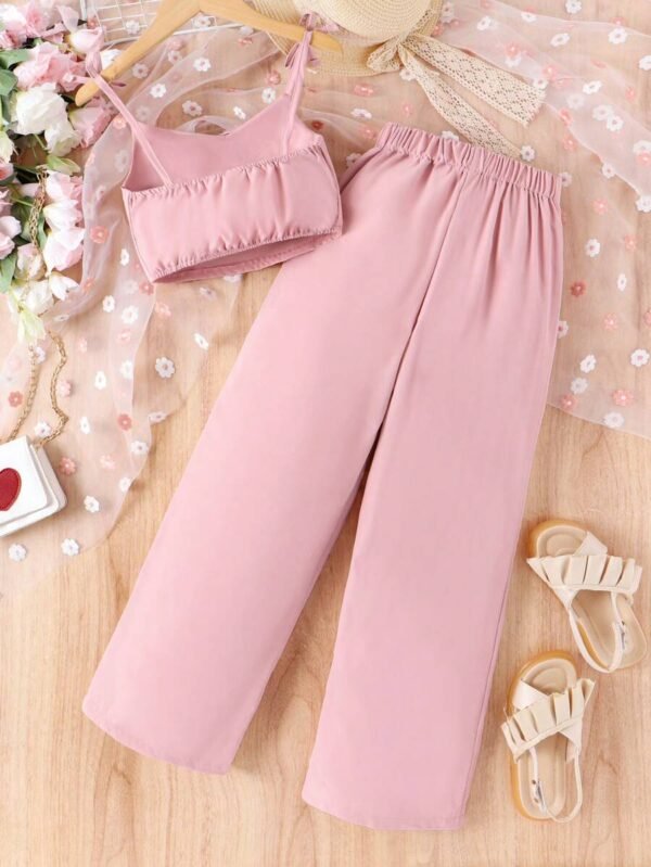 Top Y Pantalón De Tirantes De Color Sólido Para Adolescentes - Imagen 2