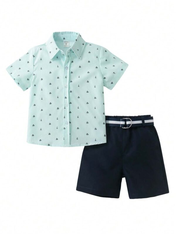 Conjunto De Camiseta De Manga Corta Y Pantalones Cortos Para Niño
