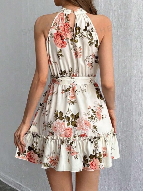 Vestido Sin Mangas Para Mujer Con Cuello Halter Y Con Estampado Floral - Imagen 2