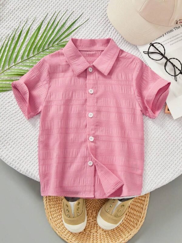 Camisa Cómoda De Verano Con Textura Sólida