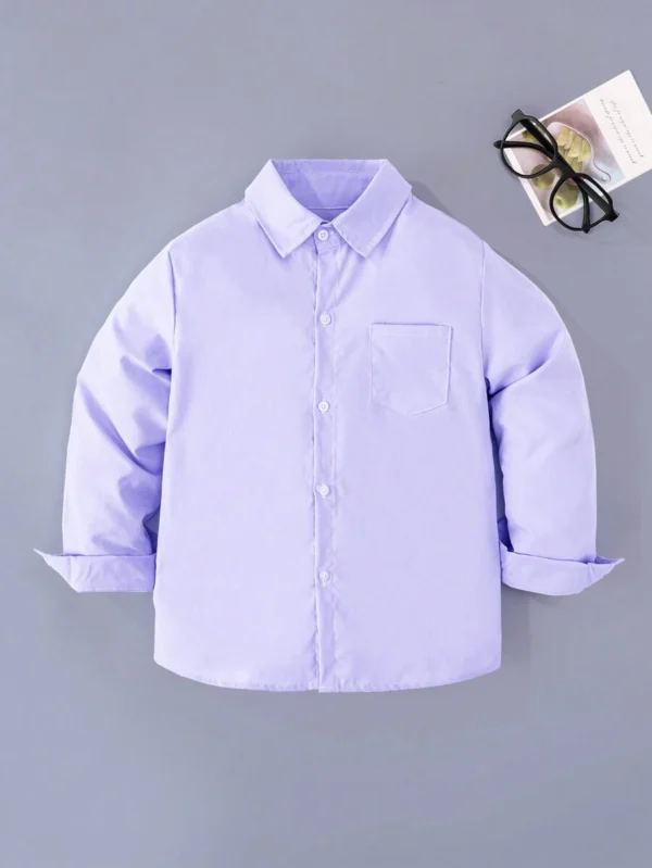 Camisa formal morada clásica de mangas largas para niño