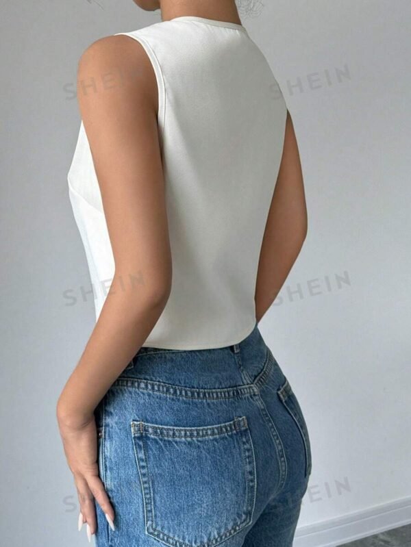 Camiseta corto sin mangas con lazo para mujer - Imagen 3