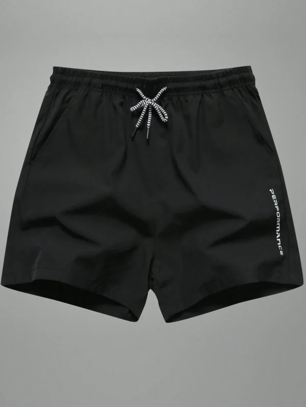 Shorts cortos de deporte con cordón para correr, con estampado y bolsillos - Imagen 2