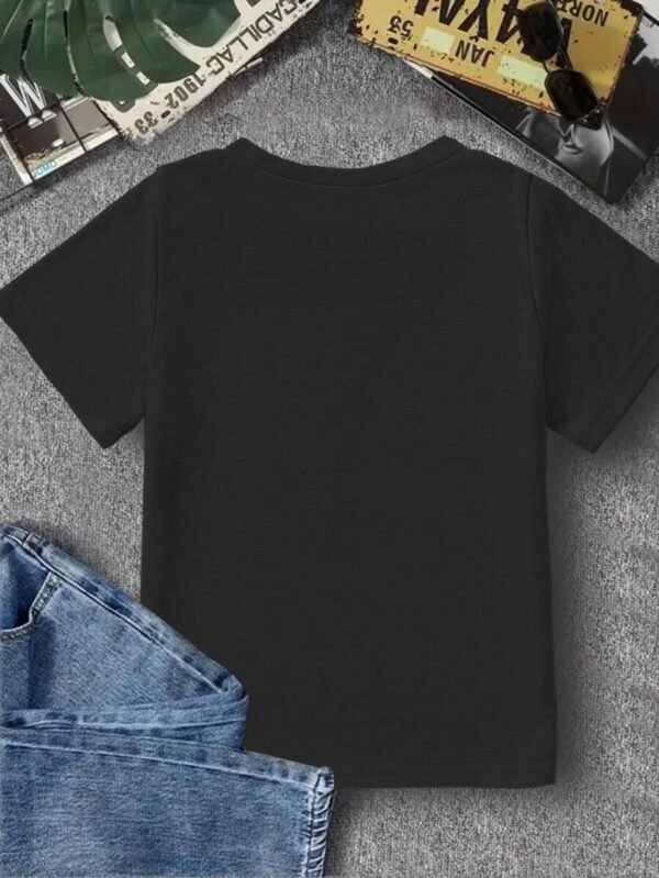 Camiseta de manga corta informal con diseño de dinosaurio impreso - Imagen 2