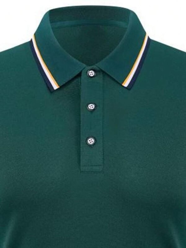 Camiseta polo diaria sencilla de unicolor - Imagen 3