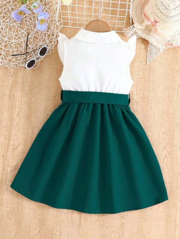 Vestido informal sin mangas de estilo elegante con cuello vuelto - Imagen 2