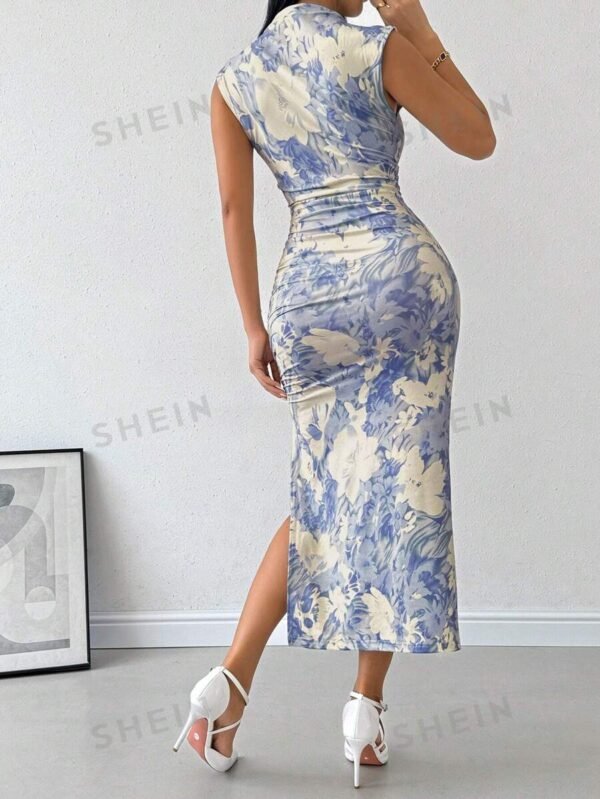 Vestido de verano para mujer de punto ajustado con pliegues - Imagen 2